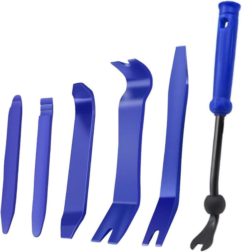 Auto Trim Removal Tool Kit,6 Pcs Car Trim Removal Tool,Car Panel Door Window Tools Kit,Auto Clip Fastener Remover Pry Tool Set