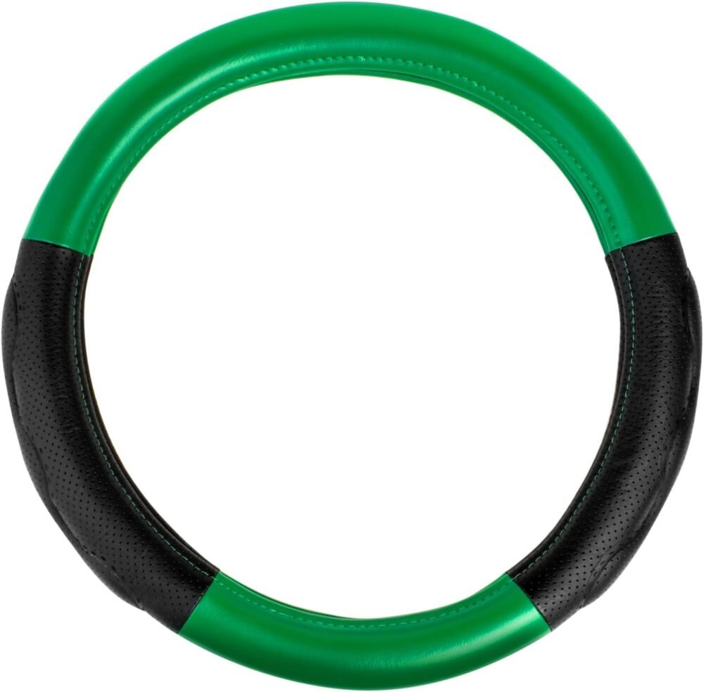 54077 18 inches  Steering Wheel Cover Full Green with Black Comfort Pad