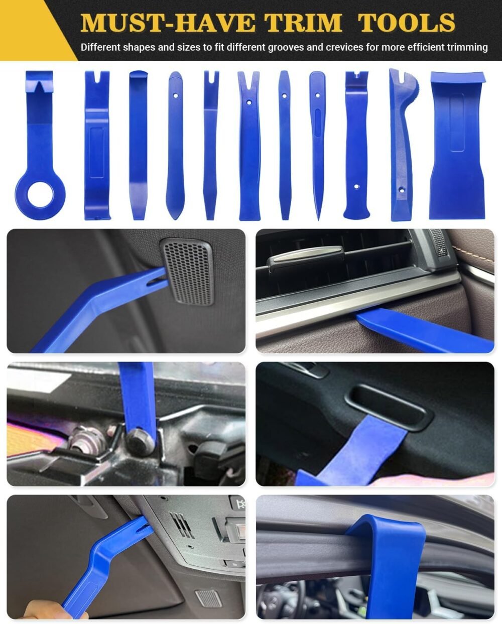 Trim Removal Tool, 120Pcs Car Panel Door Audio Removal Tool Kit, Auto Clip Pliers Fastener Remover Pry Tool Set with Storage Bag - Image 2